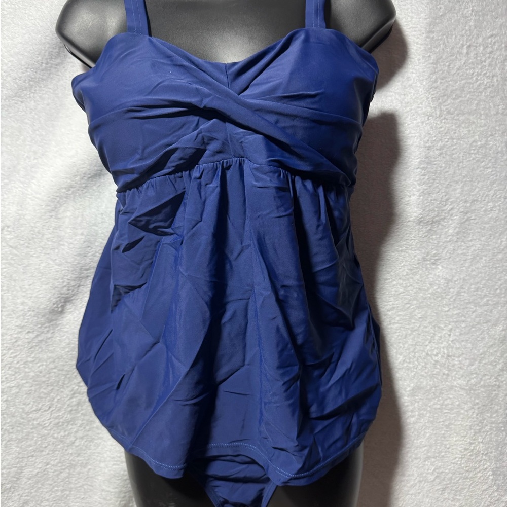 Royal Blue Ruched Swimsuit Tankini Top